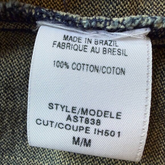 Vintage 90s Guess Size M Blue Denim Authentic Original Jeans Trucker Jacket - Picture 10 of 16